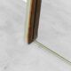 Large vintage mirror with brass and suede frame, 1970s – modernist design