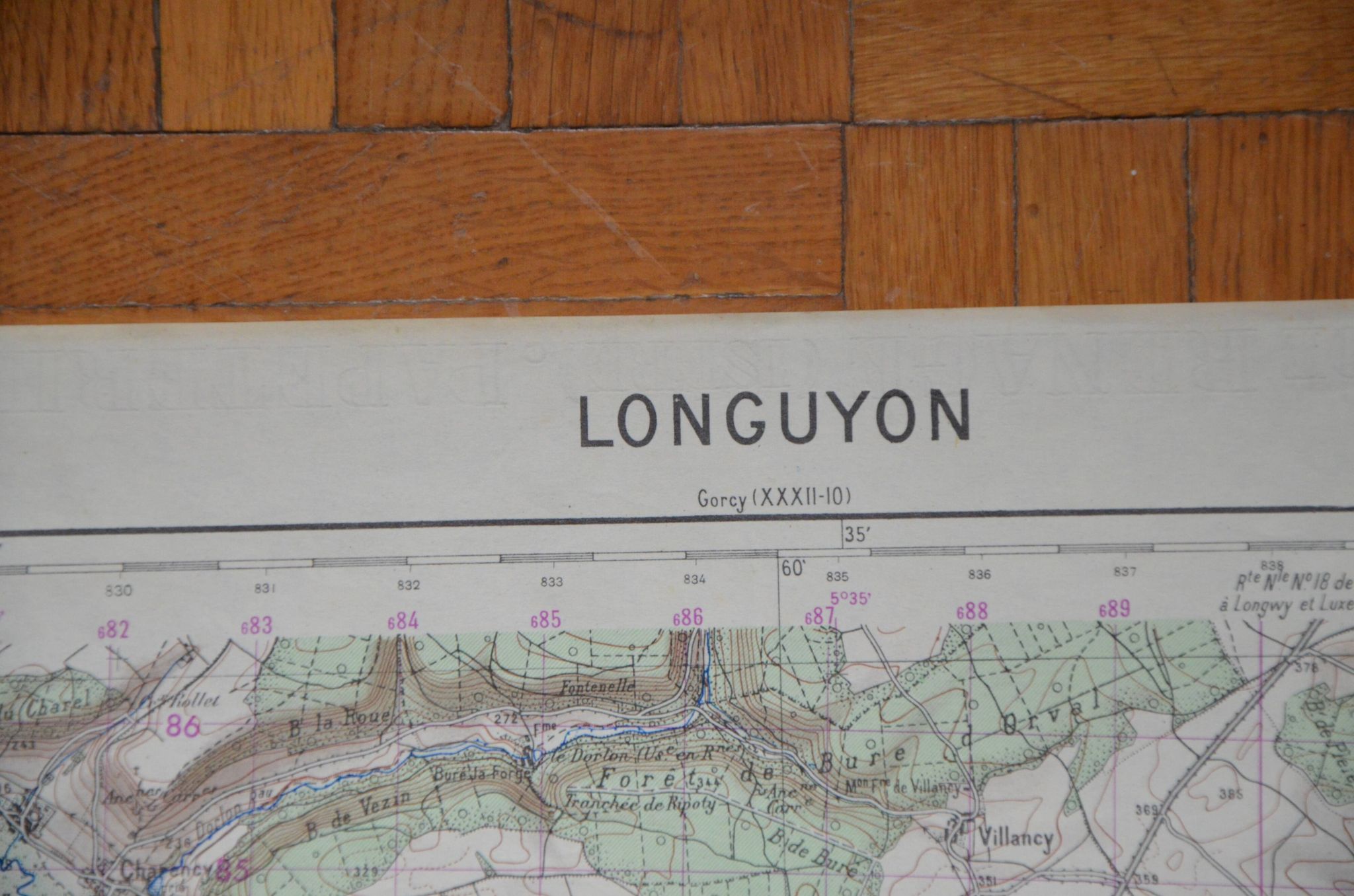 Vintage map of Longuyon