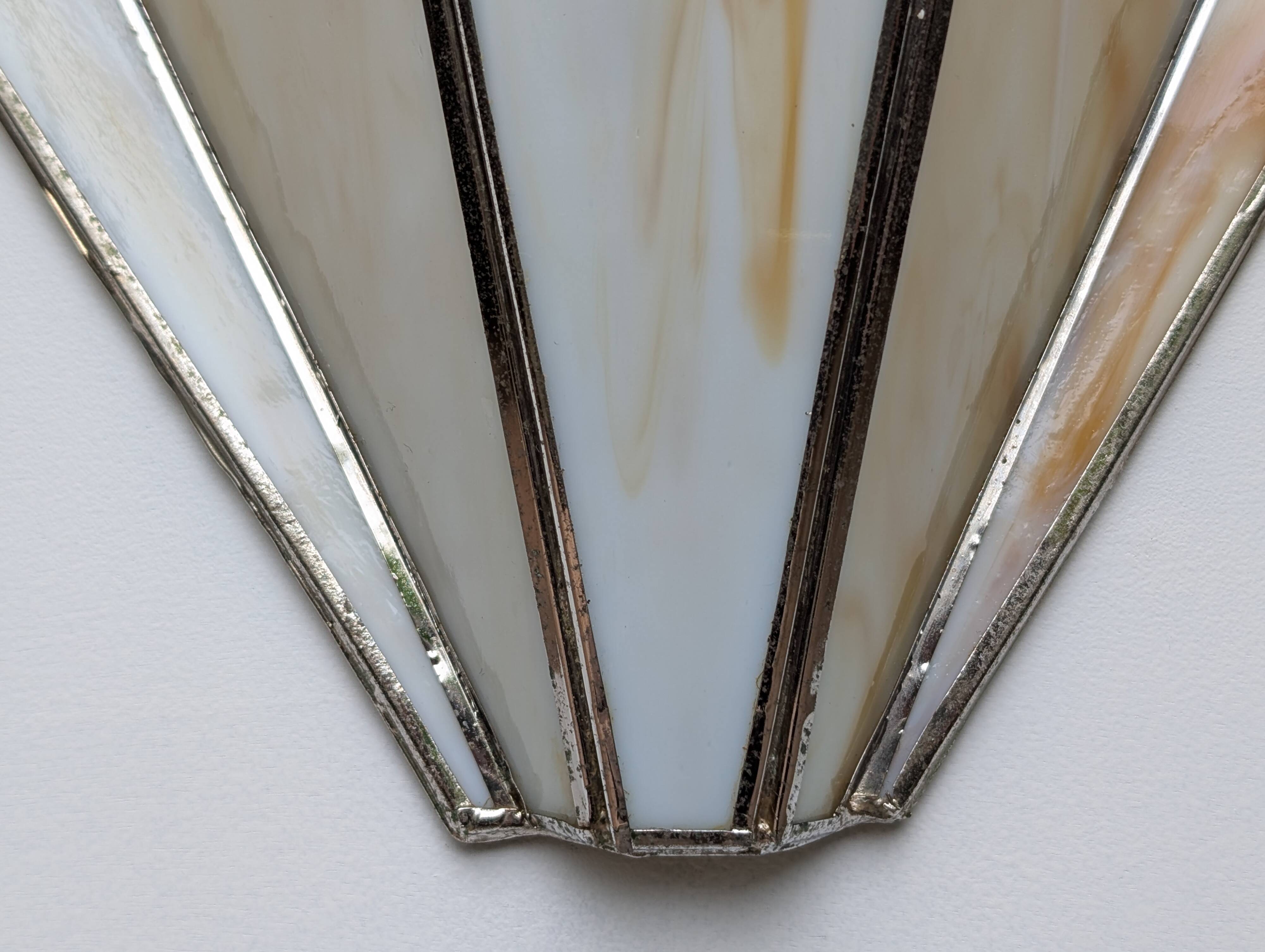 Pair of Art Deco glass paste wall lights