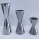3 bougeoirs "diabolo" en aluminium, 1990