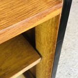 Small vintage row with sliding doors, metal legs Circa 50's