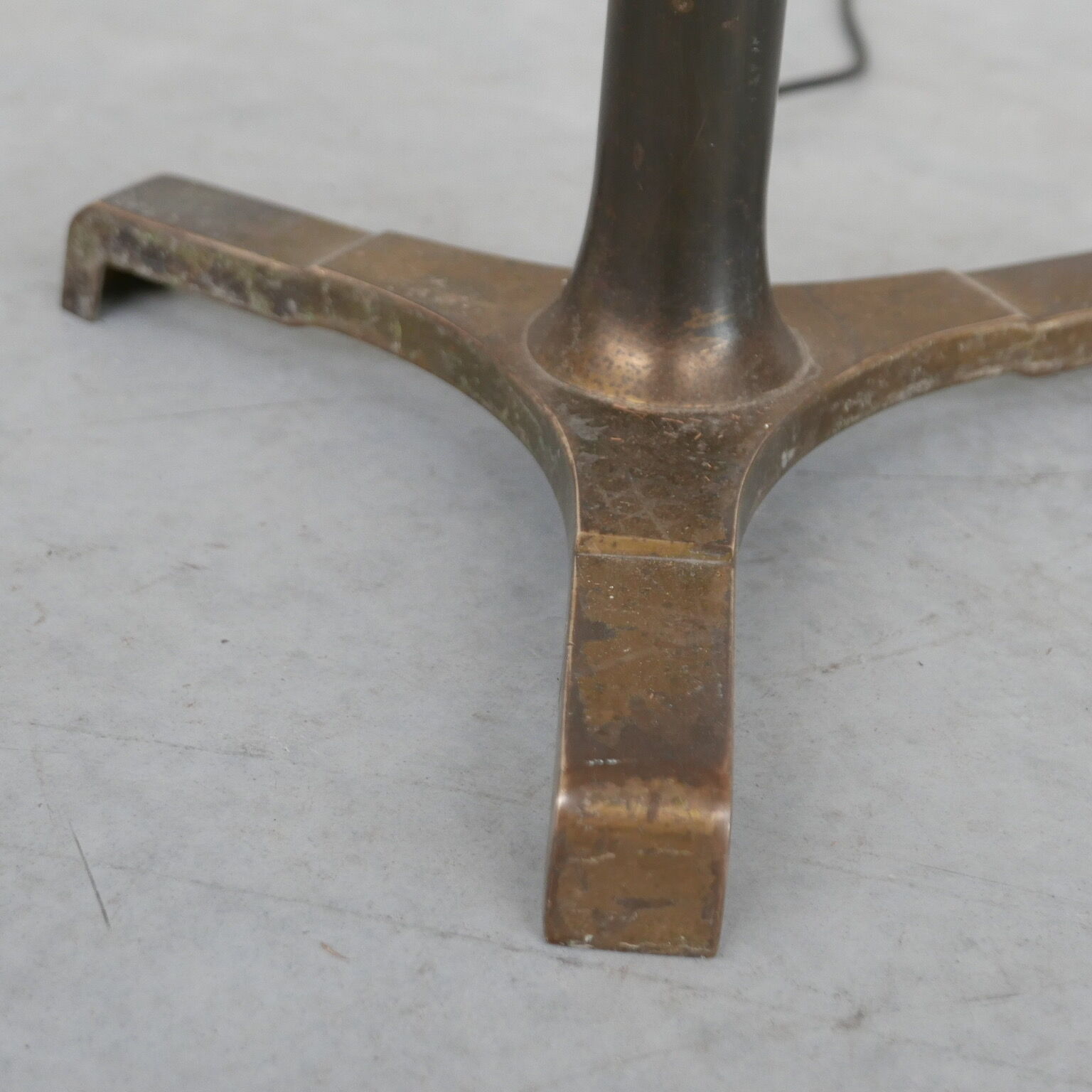 Mid-Century Brass and Wood Floor Lamp