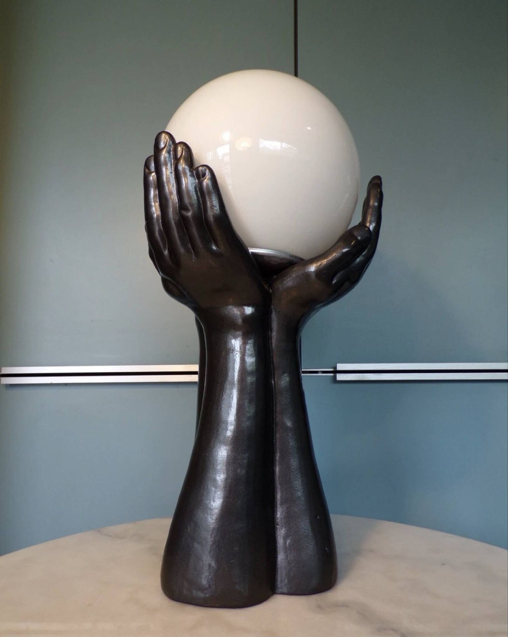 1950s ceramic three-hand lamp