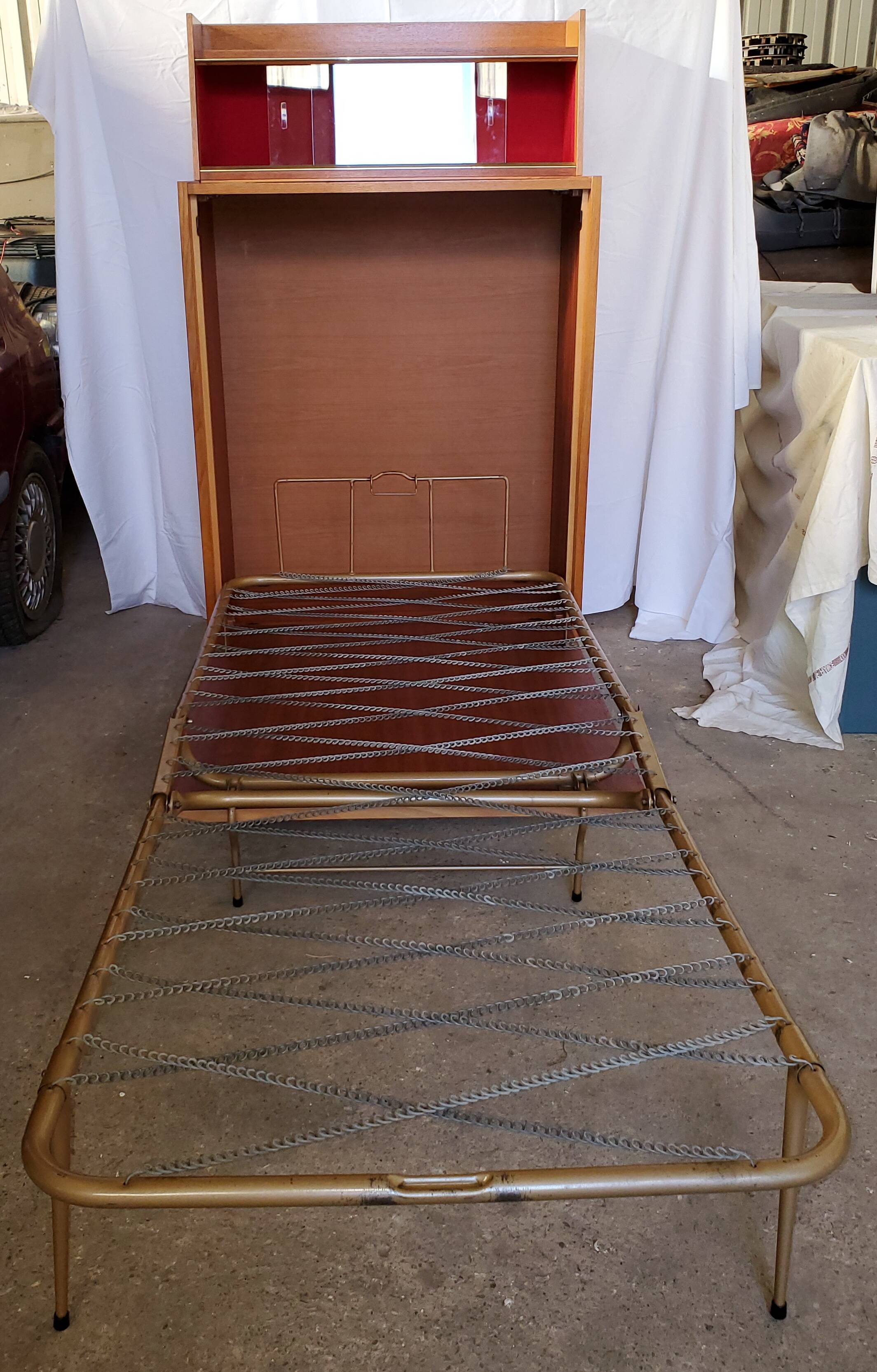 Fold bed in a 60's cabinet