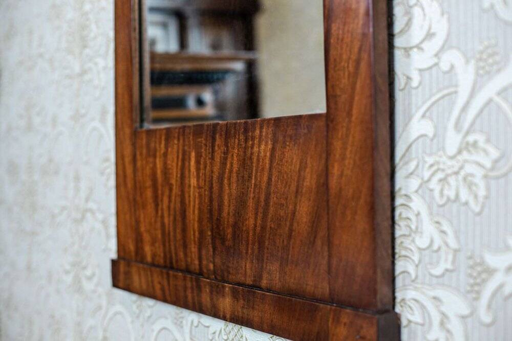 19th-Century Biedermeier Pier Glass in Dark Brown Mahogany Frame, 1890s