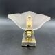 Vintage shell wall light in pink pressed glass and gold steel