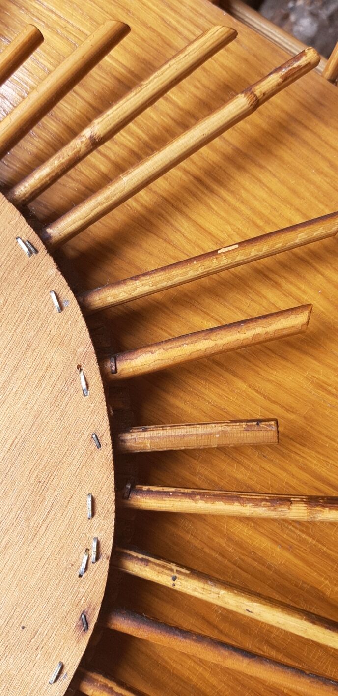 Vintage rattan sun mirror 36cm