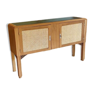Walnut and cane sideboard