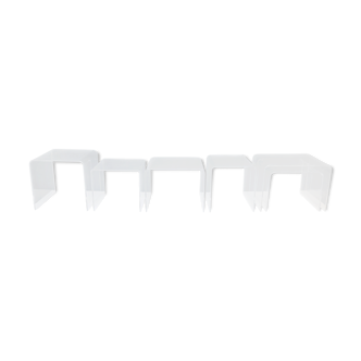 6 tables d'appoint en lucite, France, années 1970