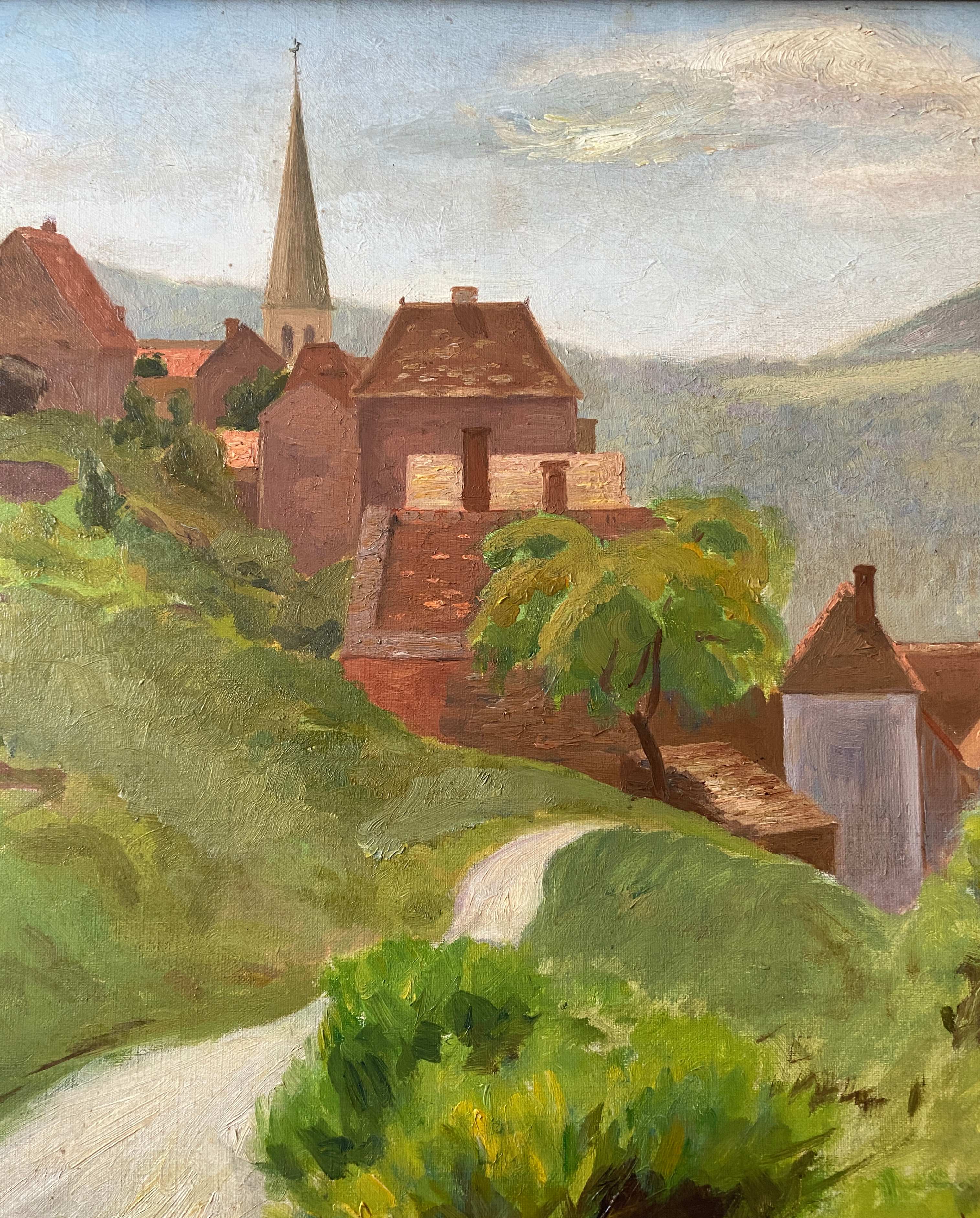 HST painting "The Village in the Valley" beginning of the last century ec. Aven Bridge