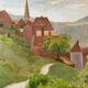 HST painting "The Village in the Valley" beginning of the last century ec. Aven Bridge