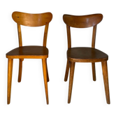 Paire de chaises vintage dépariées - Design minimaliste des années 50