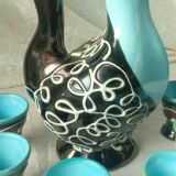 Vintage Vallauris ceramic liqueur service