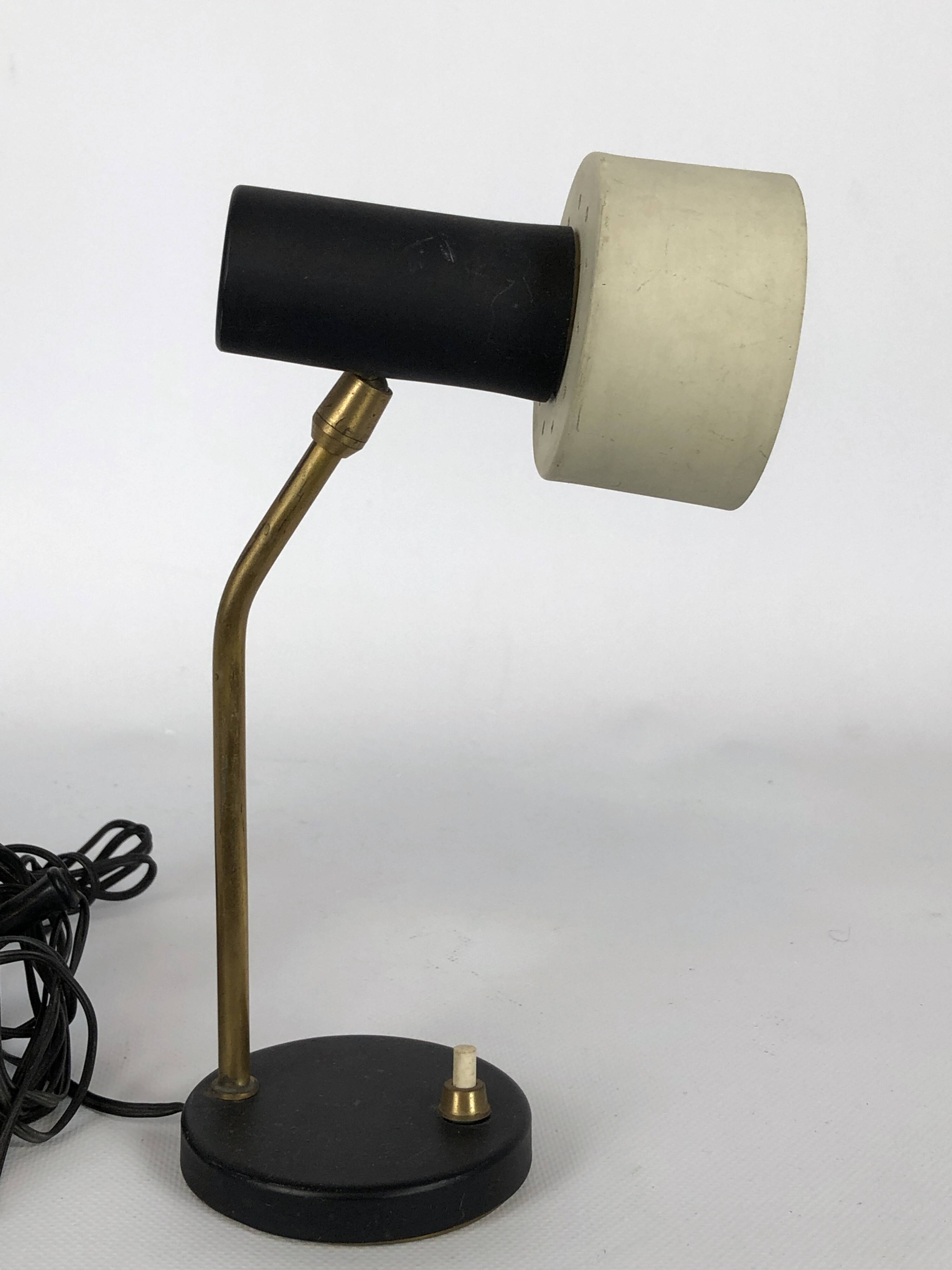 Mid-century Italian adjustable cone table lamps