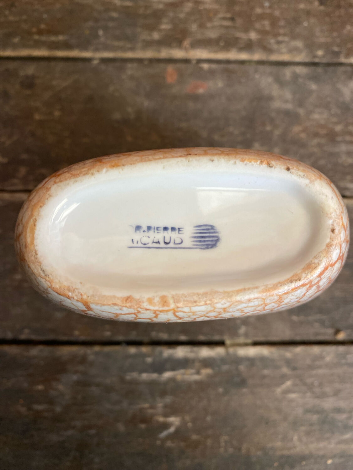 Vintage 1970s Beige and Gold Ceramic Vase by Dr Pierre Ricaud