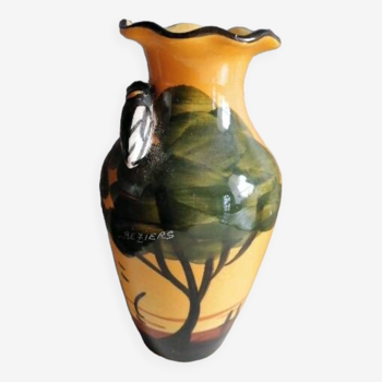 Vase en céramique à décor de cigale, Vallauris 1950-1960