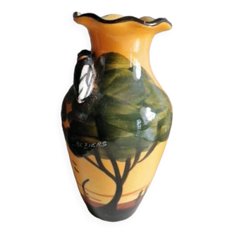 Vase en céramique à décor de cigale, Vallauris 1950-1960