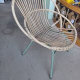 Vintage wicker armchair 1950/70