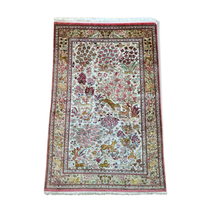 tapis persan en soie naturelle et noué main 160x105cm