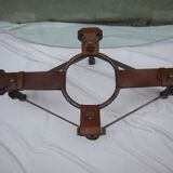Year 1970 in wrought iron, leather and glass table