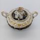 Antique porcelain sweet jar in gilded and cobalt blue, Napoleon III style.