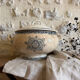 Fruit bowl in Creil and Montereau ironstone, Guirlande model.