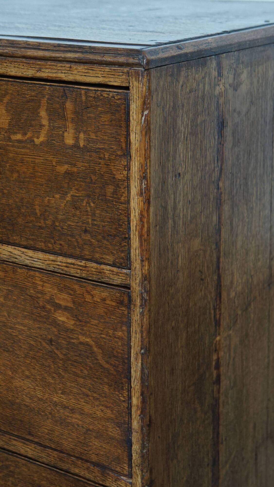 Antique Early 19th-Century English Oak Chest of Drawers/Commode