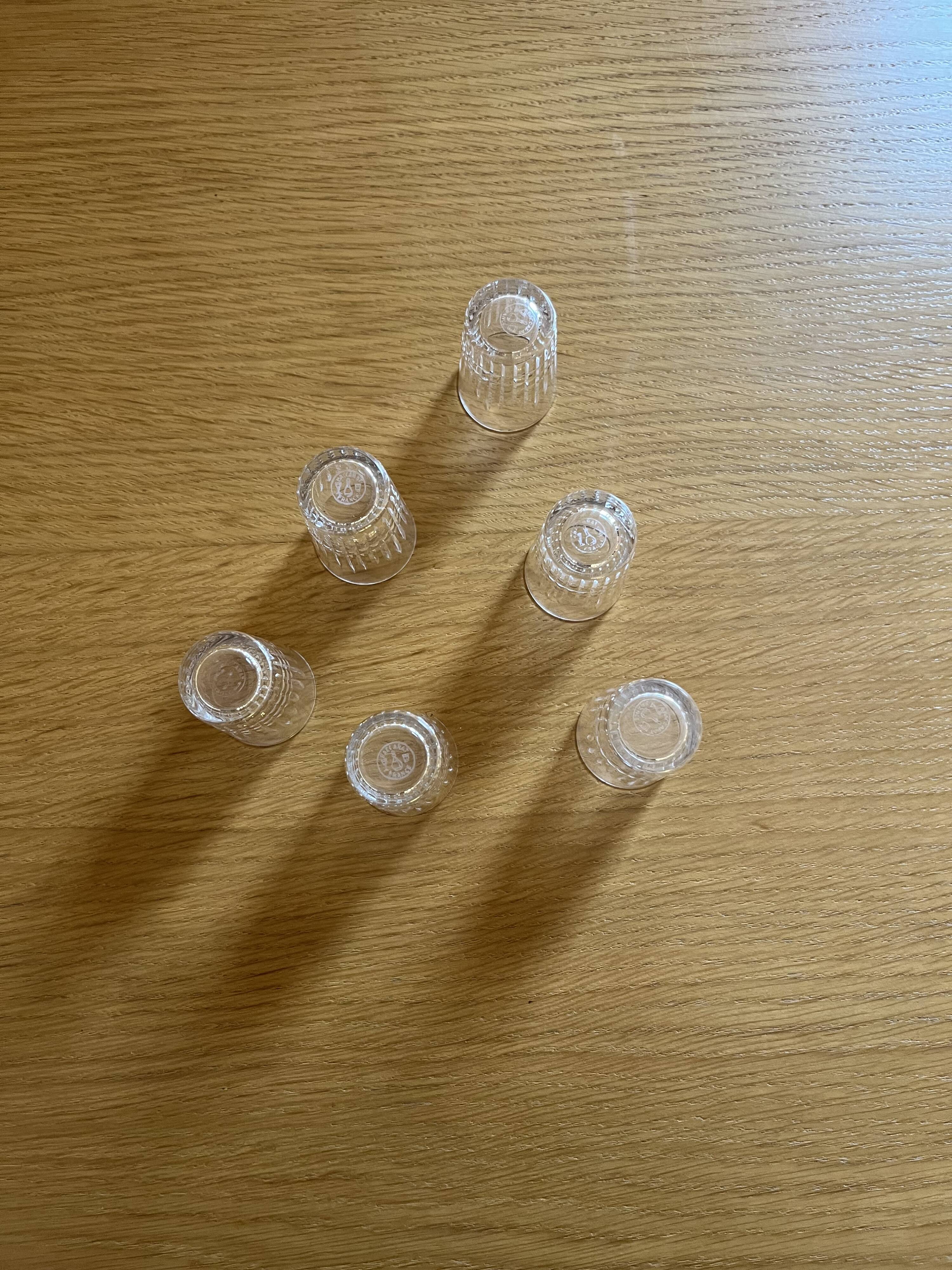 Baccarat liqueur set, glasses, and stand. Rare item.