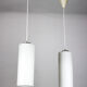 Pair of vintage Danish opaline glass hanging light