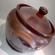 Enamelled sandstone pot
