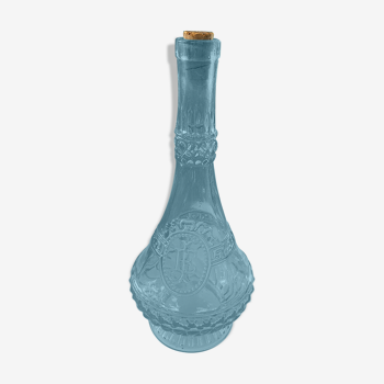 Blue transparent glass decanter