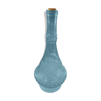 Blue transparent glass decanter