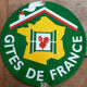 Old sheet metal plate "Gites de France" 46cm 1970