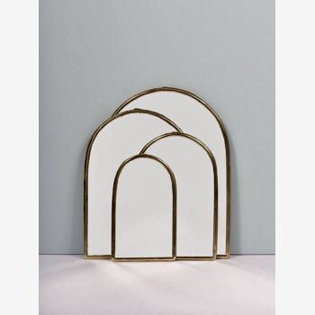 Ensemble de 4 miroirs marocains en laiton, miroir en arc