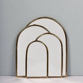 Set of 4 Moroccan brass mirrors, arc mirror