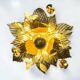 Vintage gold leaf metal flower wall light Florentine wall sconce