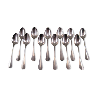12 silver metal teaspoons Louis XVI CAILAR BAYARD & Cie style
