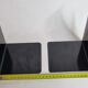 Set of six vintage black lacquered steel bookhouses