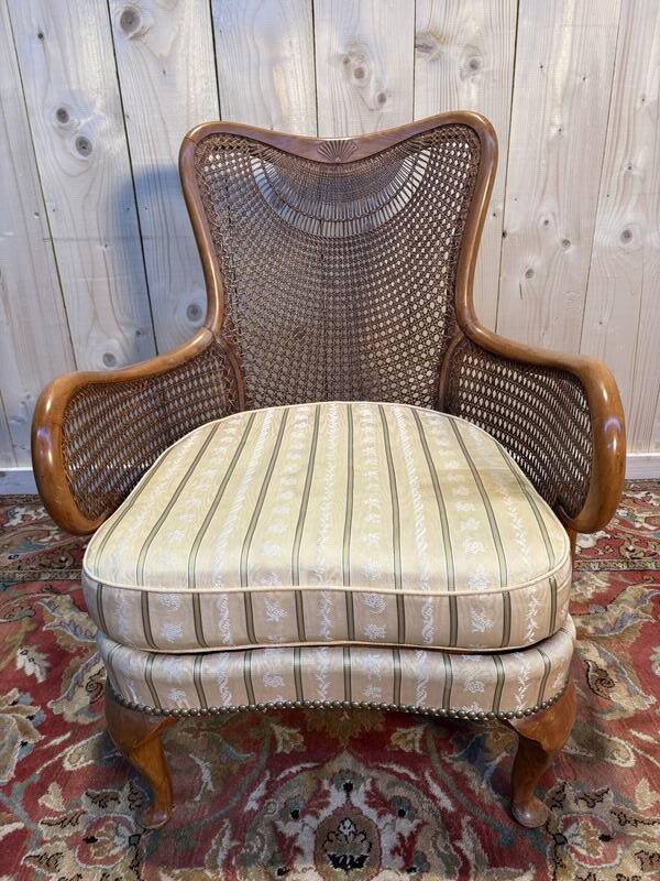 English style beech caned shepherdess