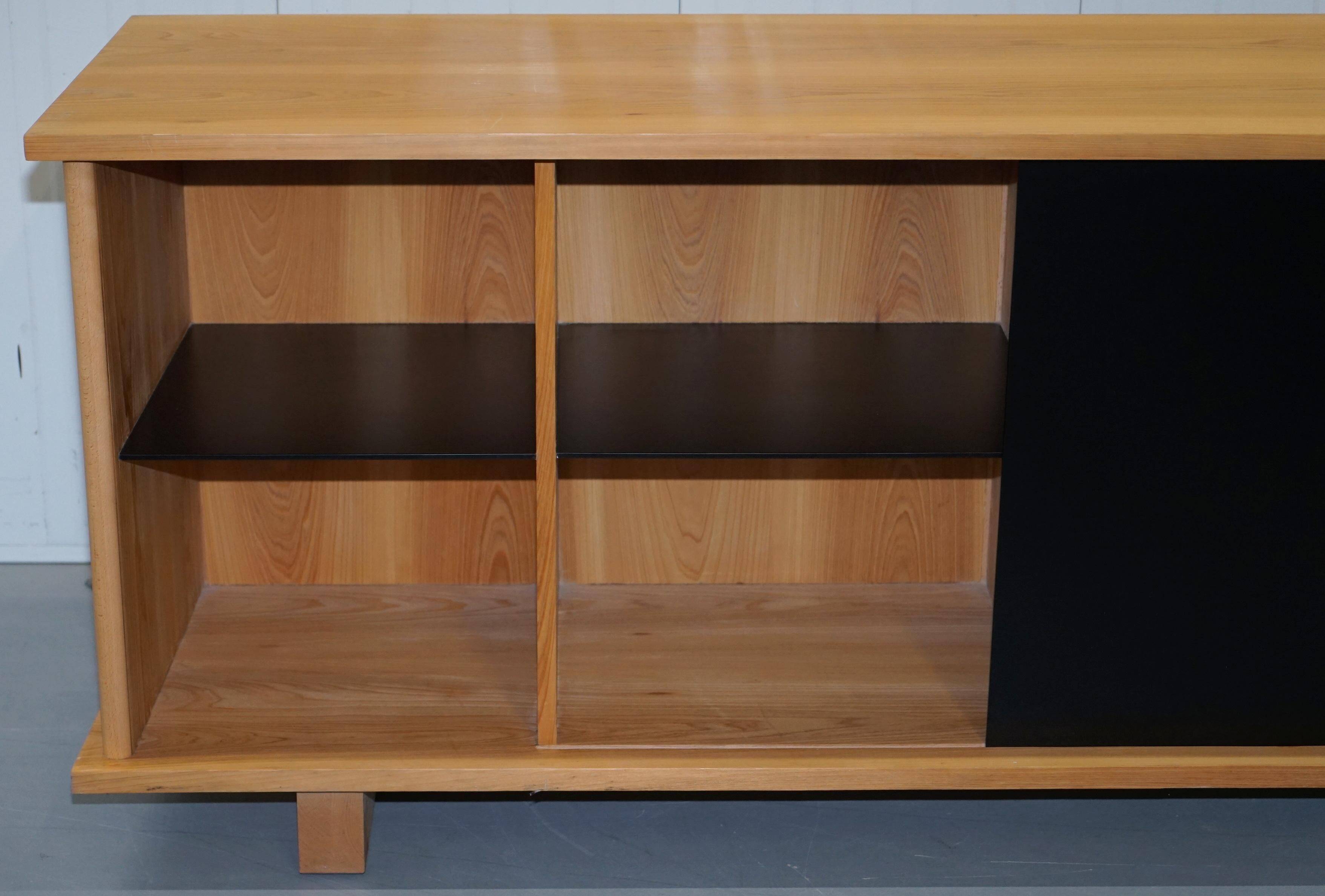 Buffet Ralph Lauren with polished slate stone and rosewood shelves.