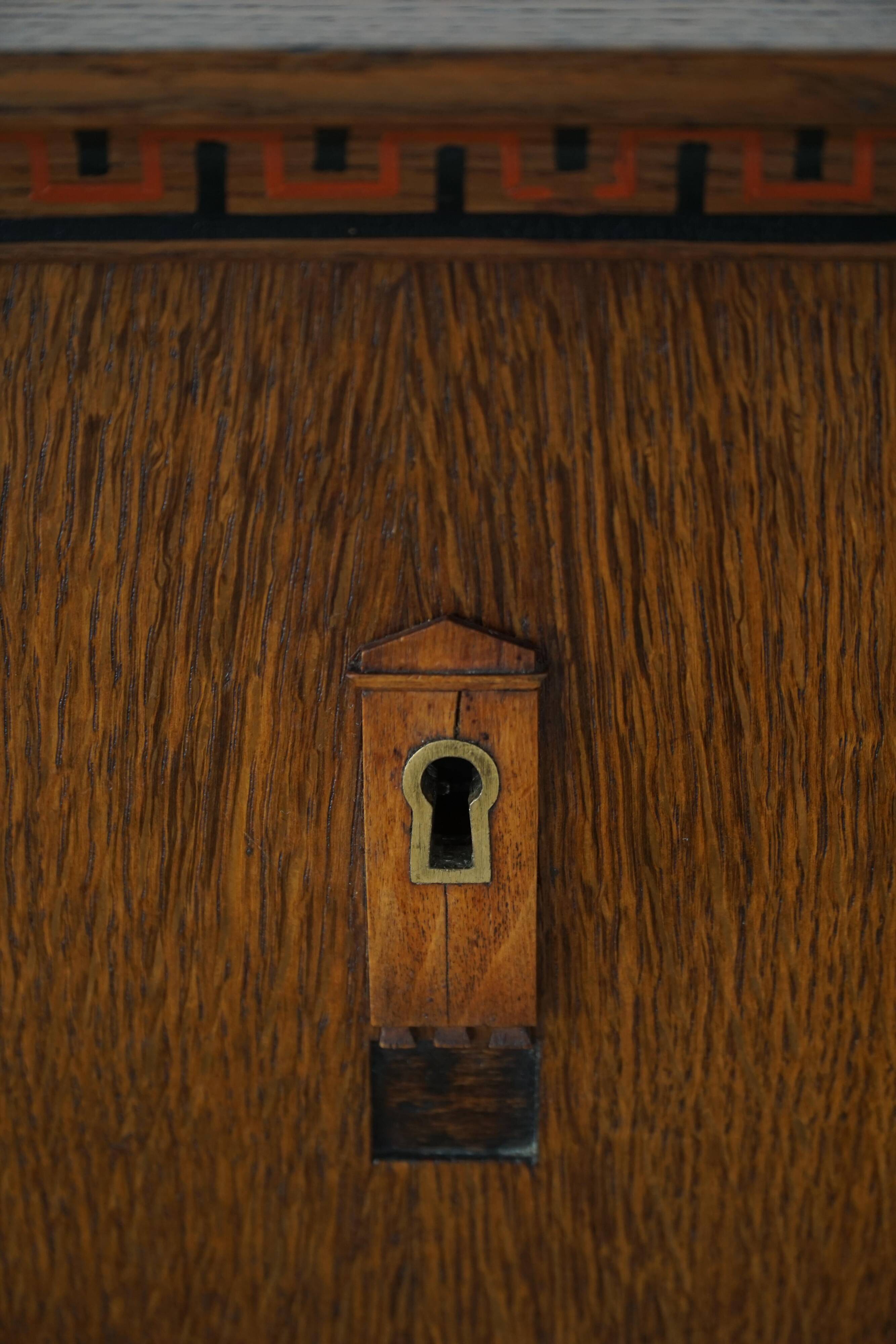 Modern Danish secretary, unique handmade oak, mid-20th century.