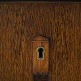 Modern Danish secretary, unique handmade oak, mid-20th century.