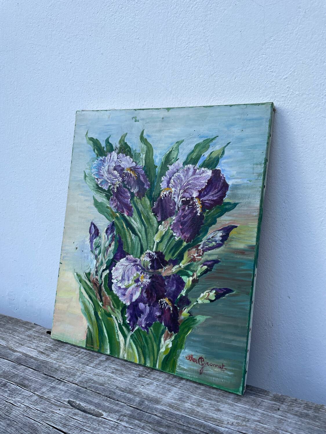 Bouquet of flowers old painting
