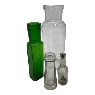 Set of glass phamacie vials