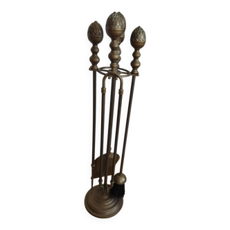 Nécessaire de cheminée en forme de pomme de pin, années 1970