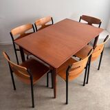 Old Scandinavian design rectangular teak table from the 60s vintage