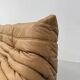 French Togo 3-seater sofa in camel leather attributed to Michel Ducaroy for Ligne Roset