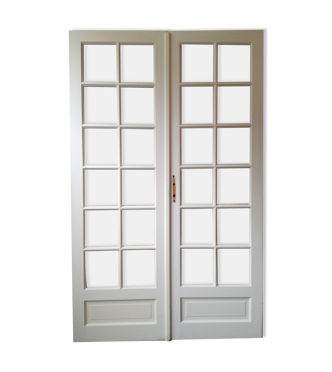 Double porte vitrée petits carreaux | Selency