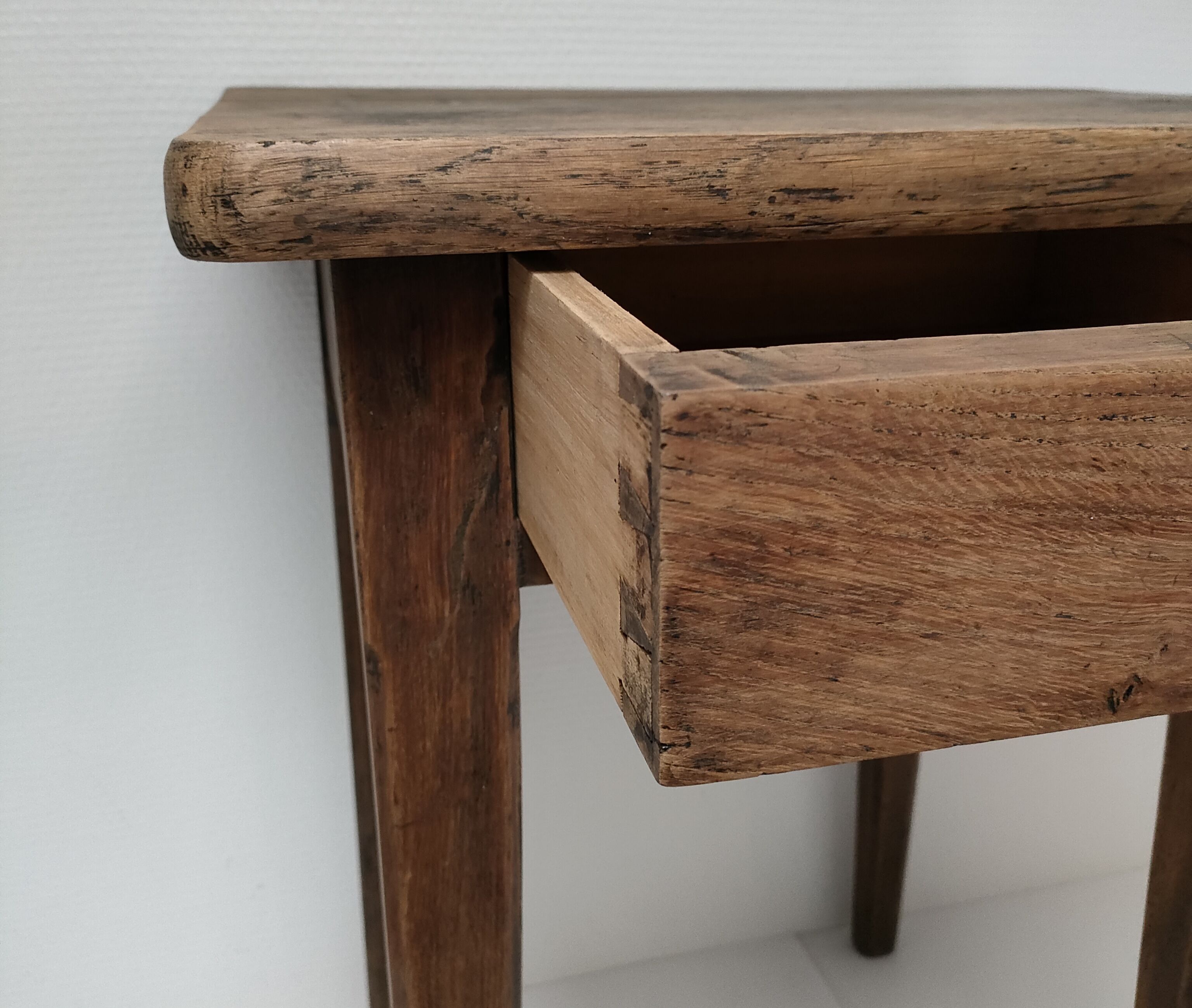 Bedside table solid oak patinated early twentieth century