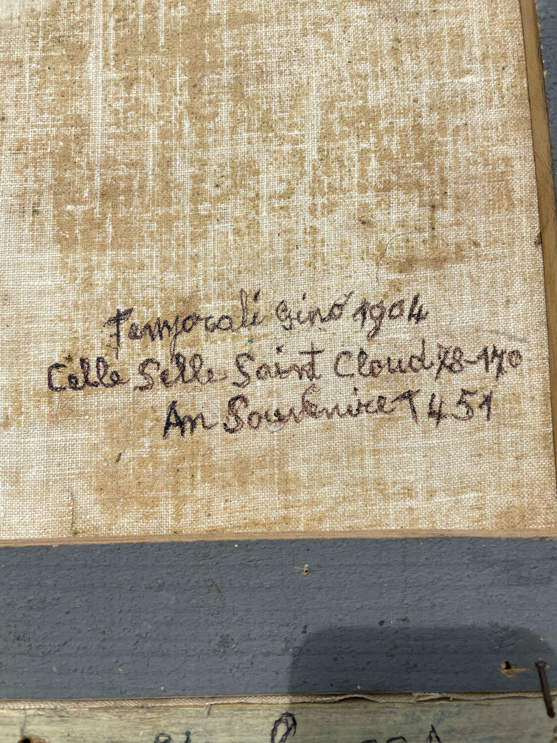 Table painting old landscape Saint Cloud expressionist